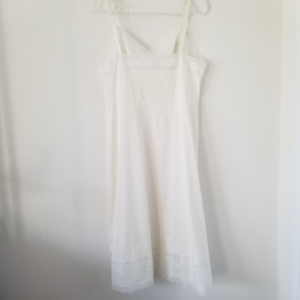 Vanity Fair Womens Vintage Slip Ivory Lace Trim Midi Dress USA Fairy Sz 36 - Picture 5 of 15